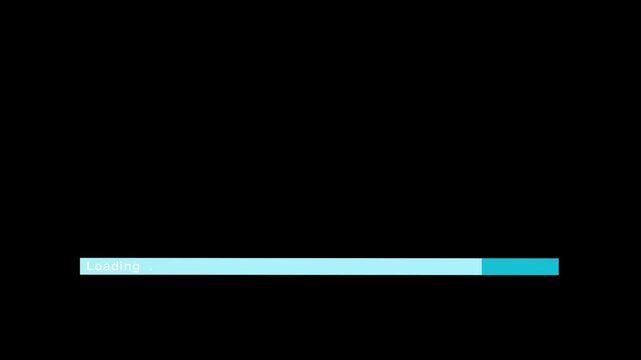 Loading line bar animation with transparent background. Loading icon blue color