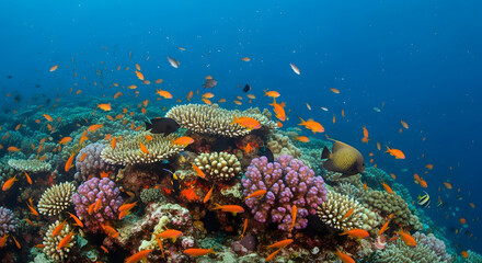 tropical fish swimming in aquarium