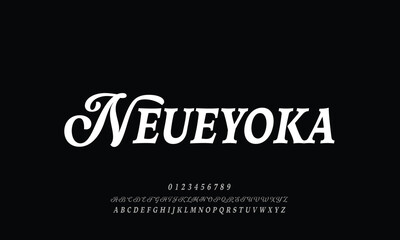 Attractive elegant Neue Yokarto Italic Petitecaps serif alphabet display font vector with ligature style