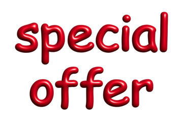 Special offer lettering 3d word Template for marketing ad, print, web, banner, poster, flyer