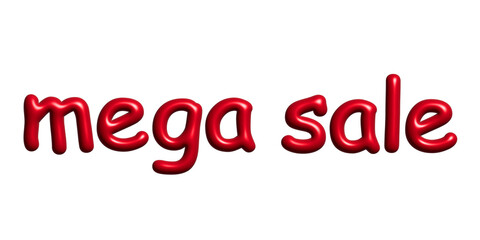 Mega sale lettering 3d word Template for marketing ad, print, web, banner, poster, flyer