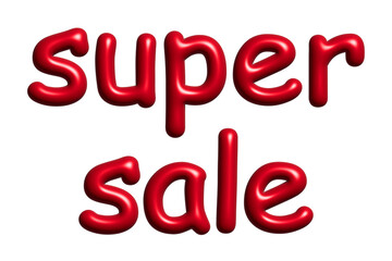 Super sale lettering 3d word Template for marketing ad, print, web, banner, poster, flyer