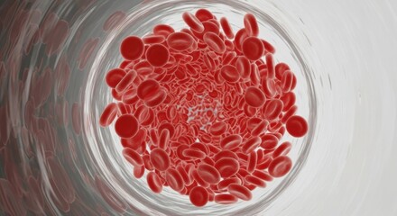 Inside a Blood Vessel Filled With Red Blood Cells Flowing Through The Body