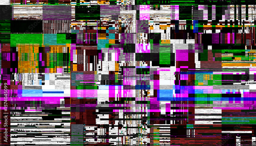 Poster abstract creative glitch overlay texture. geometric pixel pattern of a digital glitch on transparent