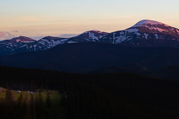sunrise in the mountains