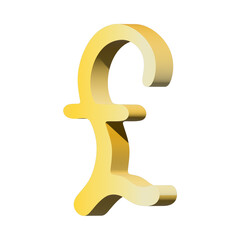 3d british pound currency symbol. Brush stroke doodle. Single element for design