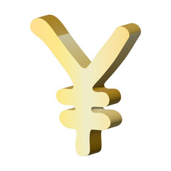 3d yen currency symbol. Single element for design