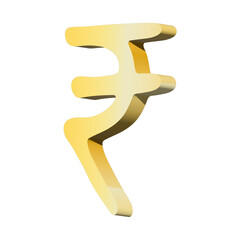 3d rupee currency symbol. Single element for design