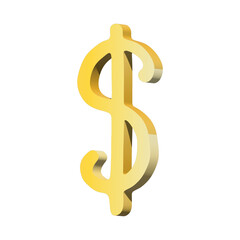 3d dollar currency symbol. Single element for design