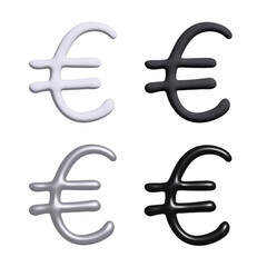 3d euro currency symbol set Single element for design