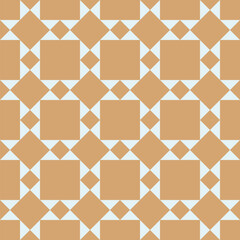 Pattern created from sand coloured squares and diamonds against a white background