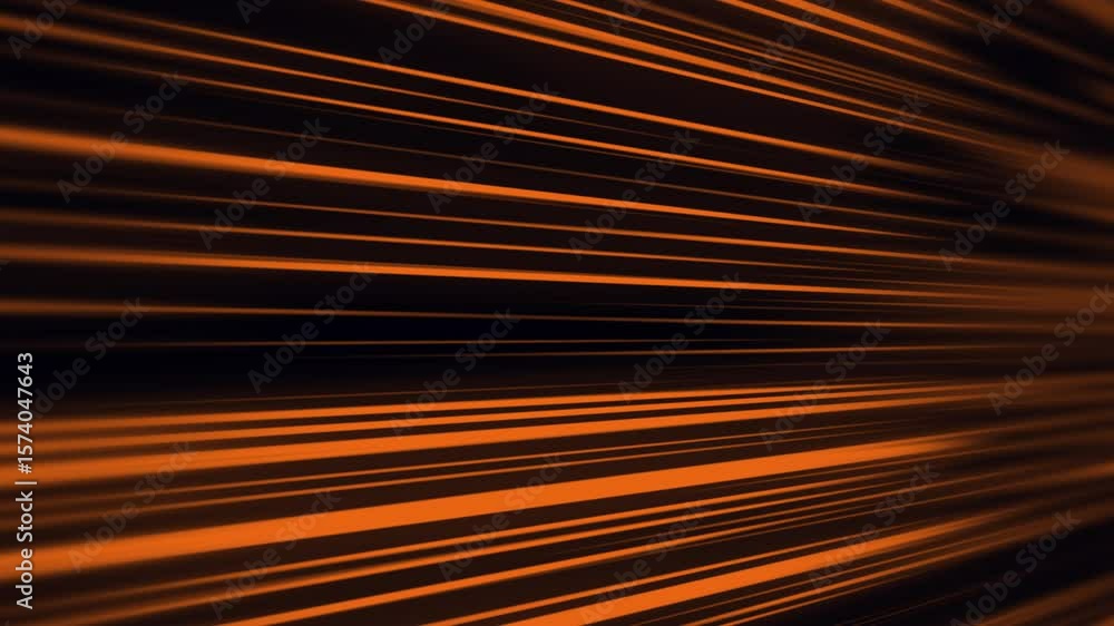 Aufkleber bright orange neon lines running parallel to each other on a dark background. light bars or lasers m