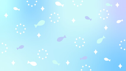 かわいい動画配信用の背景　海のおさかな