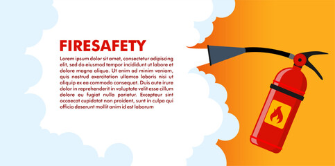 fire safety banner template vector illustration cartoon flat design natural fires and disasters