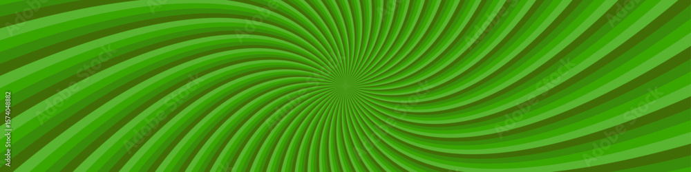 Poster psychedelic geometrical turning starburst background - abstract vector graphic with green rays