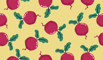 Cute beetroot pattern background vector design