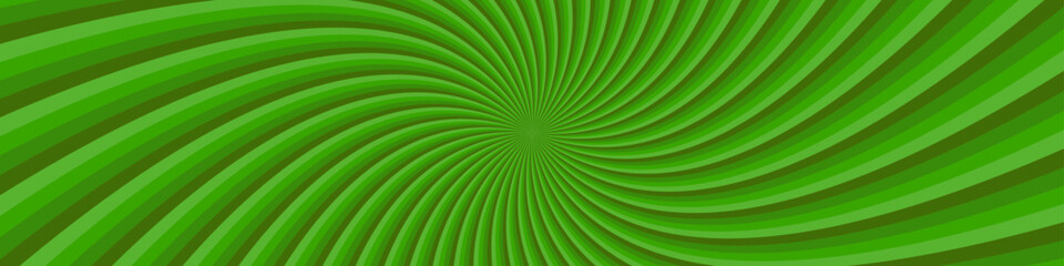 Psychedelic geometrical turning starburst background - abstract vector graphic with green rays