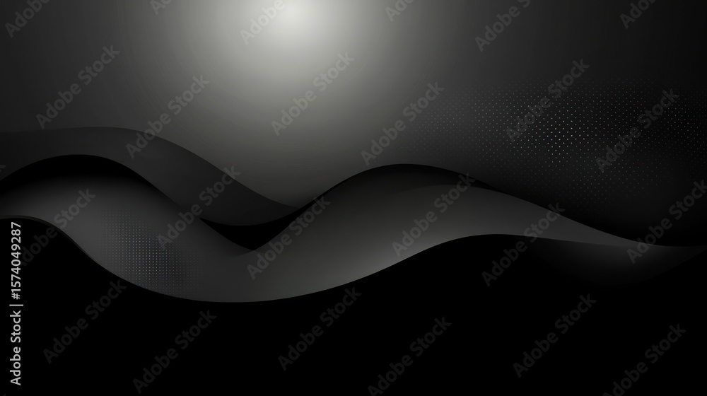 Aufkleber elegant black abstract background with smooth wave patterns for modern designs