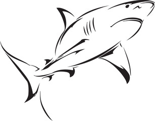 Fototapeta premium Powerful shark silhouette for marine conservation awareness campaign