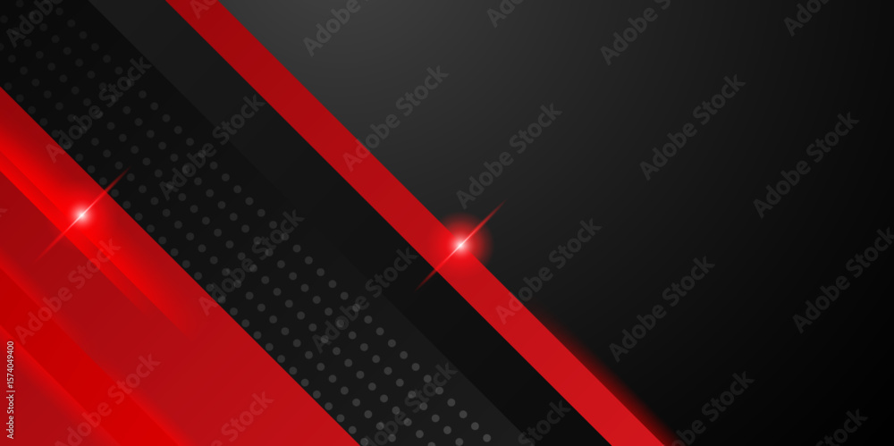 Poster abstract modern 3d red, black background with lines arrow geometric overlap shape elements. abstract