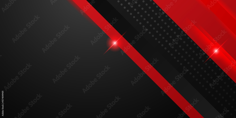 Poster abstract modern 3d red, black background with lines arrow geometric overlap shape elements. abstract
