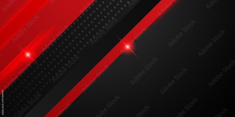 Poster abstract modern 3d red, black background with lines arrow geometric overlap shape elements. abstract