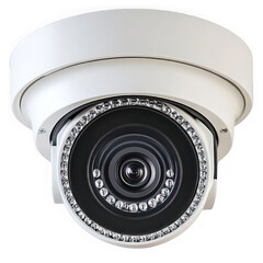 White dome security camera with infrared L E Ds dome camera
