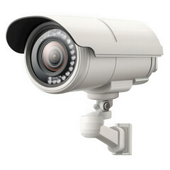 White security camera with infrared illuminators and adjustable mount