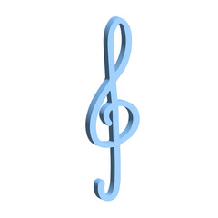 Obraz premium 3d treble clef. Hand drawn musical symbol. Single element for print, web, design, decor, logo