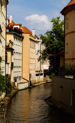 Čertovka canal in Prague next to Charles Bridge