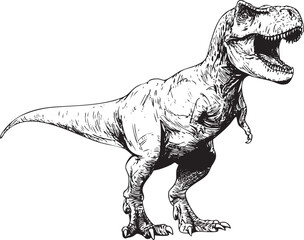 Dynamic depiction of a dinosaur in an adventurous concept