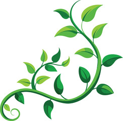 Green plant swirl with leaves