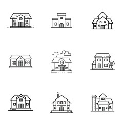 Outline Real Estate Icon Set