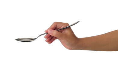 female hand holding a spoon