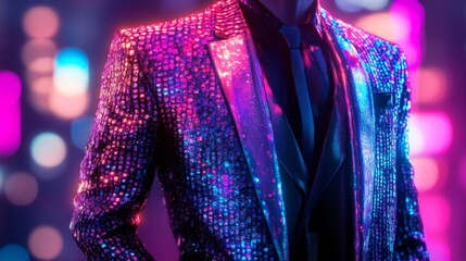 Bright Tuxedo Ensemble with Holographic Touch