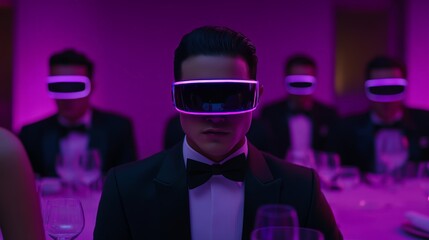 Futuristic Dinner Party with Augmented Reality Glasses