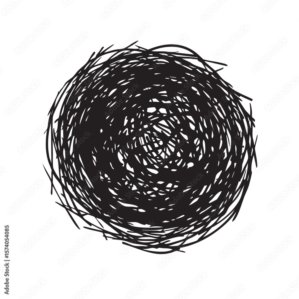 Poster intertwined lines in an abstract circular design for projects