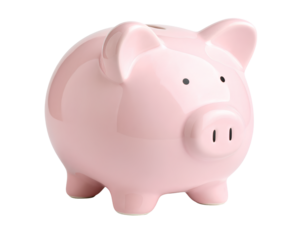  Classic Pink Piggy Bank  Isolated on Transparent Background PNG
