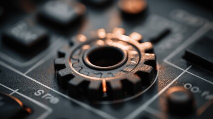 Close-Up of Mechanical Gear Detail