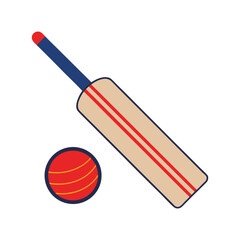 Red baseball bat and ball with school art tools vector illustration