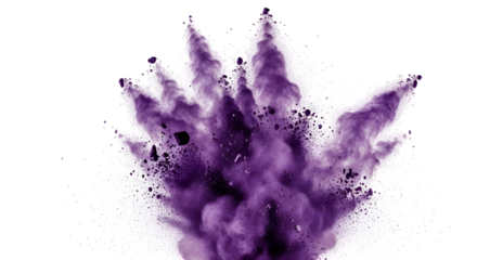 Purple Powder Explosion: A Transparent Background Design Element