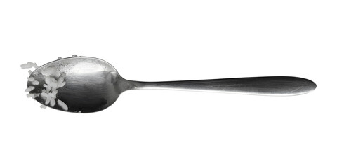 dirty spoon leftover food isolated