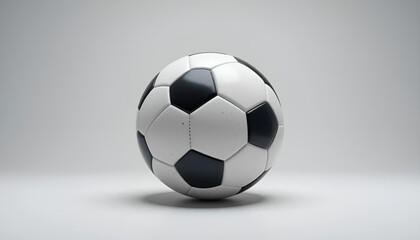 A realistic image of a soccer ball on a white background. Features the classic panel design, detailed surface texture, and bold contrasting colors. Ideal for themes related to sports, football, outdoo