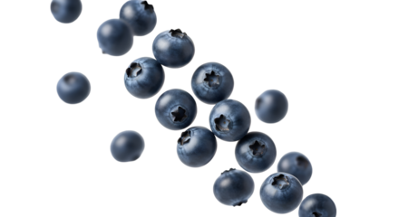Blueberries Fall on Black Background,  Transparent Image Resource