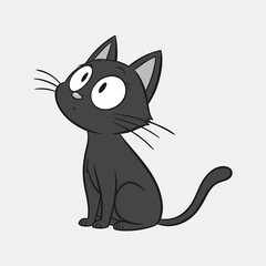 Fototapeta premium Cat Silhouette Vector Illustration on White Background