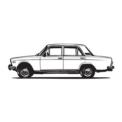 Fototapeta premium Classic car illustration showing vintage sedan design for decoration