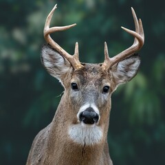 White-tailed Deer in Natural Forest Habitat – Graceful Wild Animal in Autumn Landscape
