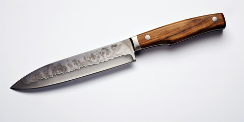 Modern Chef Knife with Wooden Handle, and Kitchen Tool.