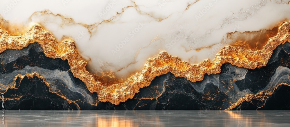 Poster luxurious gold and marble texture background with elegant patterns