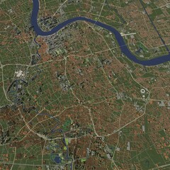 Fototapeta premium 3D illustration of city and urban in Shanghai China